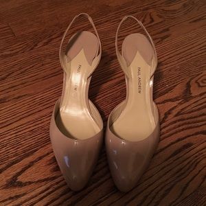 Paul Andrew patent sling back pump